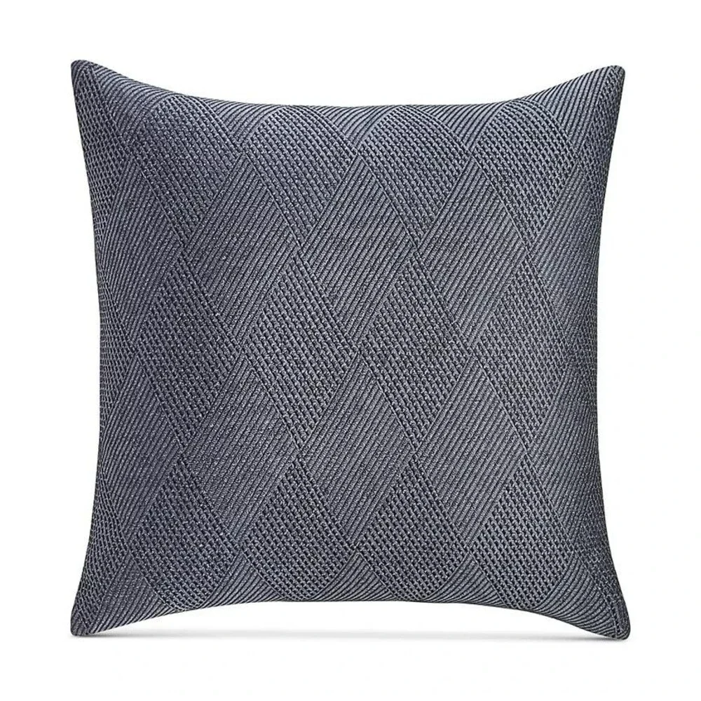 Hotel Collection Composite Geometric European Sham – Pima Cotton Sateen, Indigo